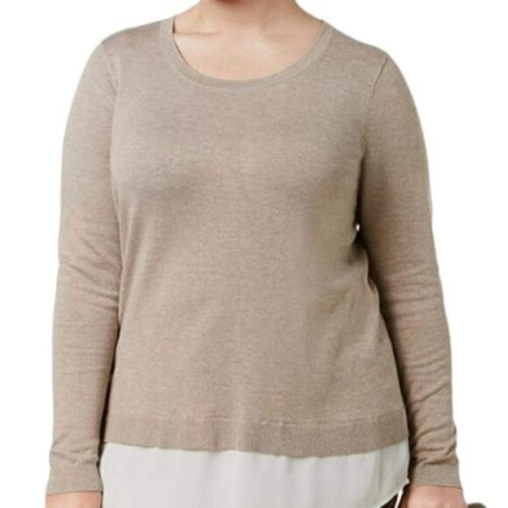 NWT INC International Concepts Plus Size Ruched-Back Layered Shirt size 1X